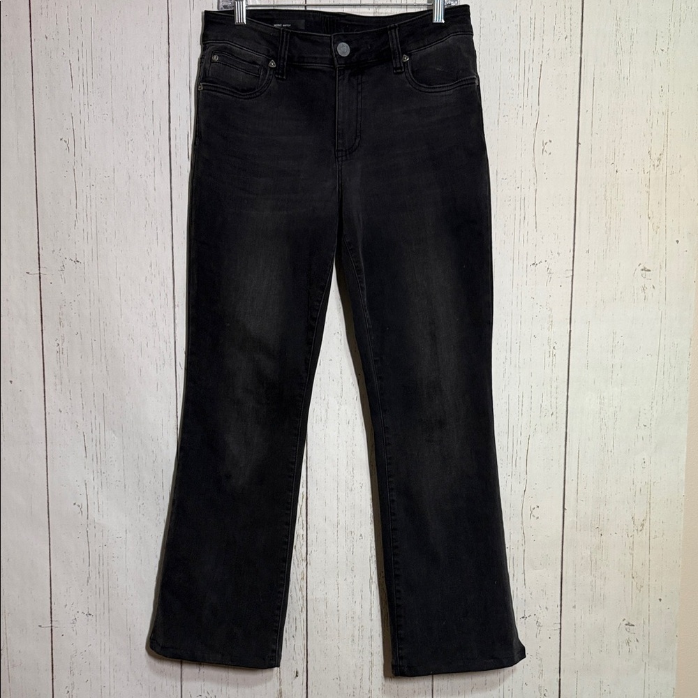 Kut from The Kloth Nicole Bootcut Black Denim Washed Jeans Size 8